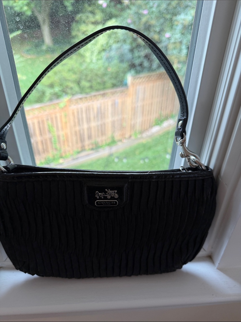 Coach Black Quilted Mini Shoulder Bag with Silver Hardware